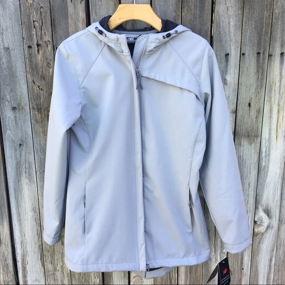 NWT New Balance Softshell 4 Way Stretch Jacket Gray S - Picture 1 of 14